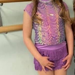 Sparkling Purple Kids Dance Costume
